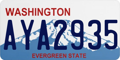 WA license plate AYA2935