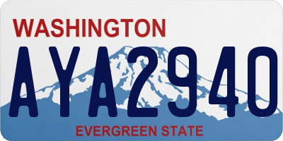 WA license plate AYA2940