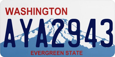 WA license plate AYA2943