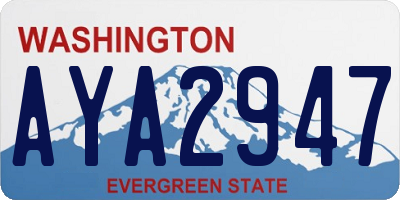 WA license plate AYA2947