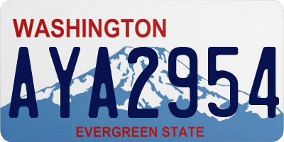 WA license plate AYA2954