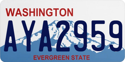 WA license plate AYA2959