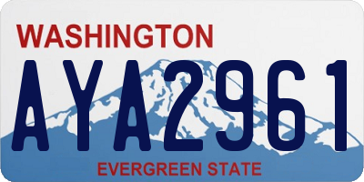 WA license plate AYA2961