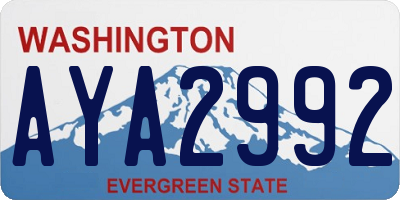 WA license plate AYA2992