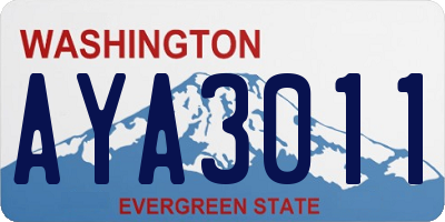 WA license plate AYA3011