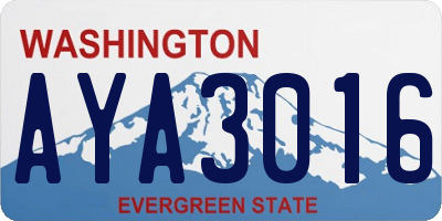 WA license plate AYA3016