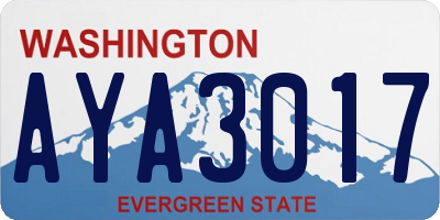 WA license plate AYA3017