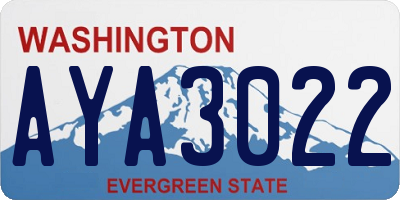 WA license plate AYA3022
