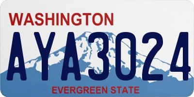 WA license plate AYA3024