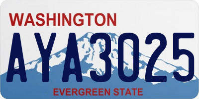 WA license plate AYA3025