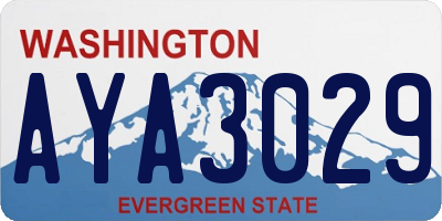 WA license plate AYA3029