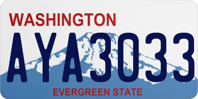 WA license plate AYA3033