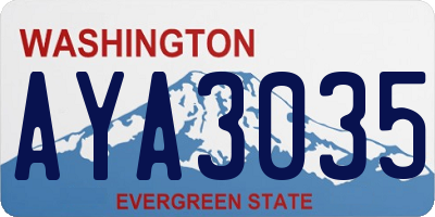 WA license plate AYA3035