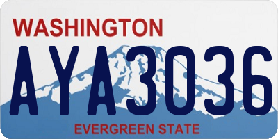 WA license plate AYA3036