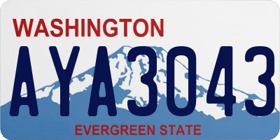 WA license plate AYA3043