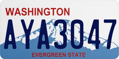 WA license plate AYA3047