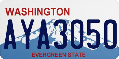 WA license plate AYA3050