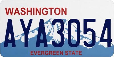 WA license plate AYA3054