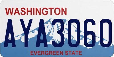 WA license plate AYA3060