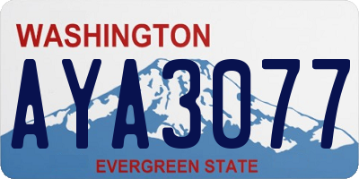 WA license plate AYA3077