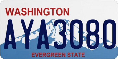 WA license plate AYA3080