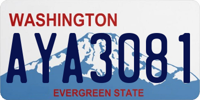 WA license plate AYA3081