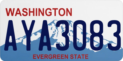 WA license plate AYA3083