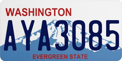 WA license plate AYA3085