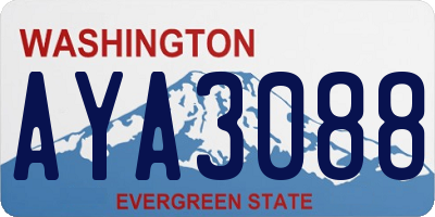 WA license plate AYA3088