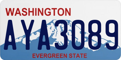 WA license plate AYA3089