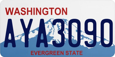 WA license plate AYA3090