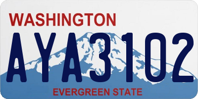 WA license plate AYA3102