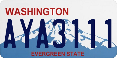 WA license plate AYA3111
