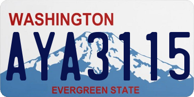 WA license plate AYA3115