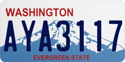 WA license plate AYA3117