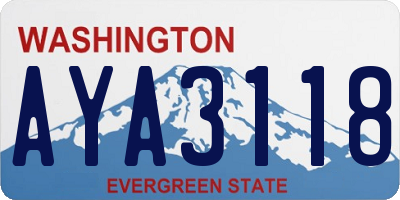 WA license plate AYA3118