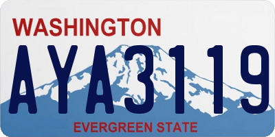WA license plate AYA3119