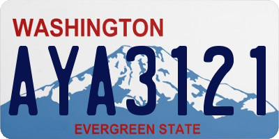 WA license plate AYA3121
