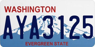 WA license plate AYA3125