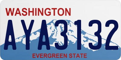 WA license plate AYA3132