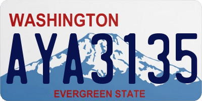 WA license plate AYA3135