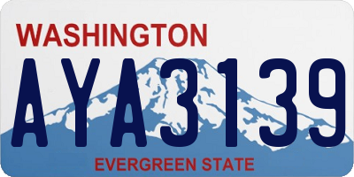 WA license plate AYA3139