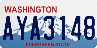 WA license plate AYA3148
