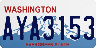 WA license plate AYA3153
