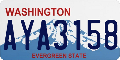 WA license plate AYA3158