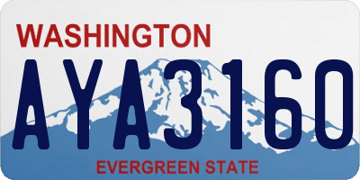 WA license plate AYA3160
