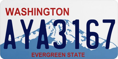 WA license plate AYA3167