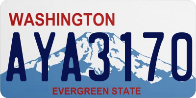 WA license plate AYA3170