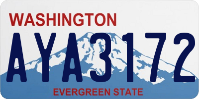 WA license plate AYA3172
