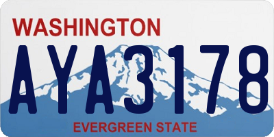 WA license plate AYA3178